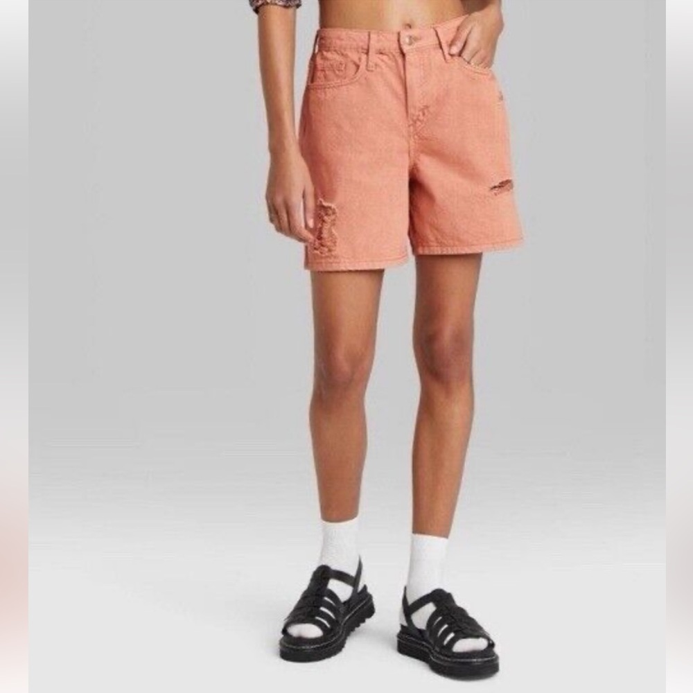 Wild Fable Peach Distressed Shorts 🍑